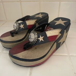 Fourth of July Novelty Platform Sandals